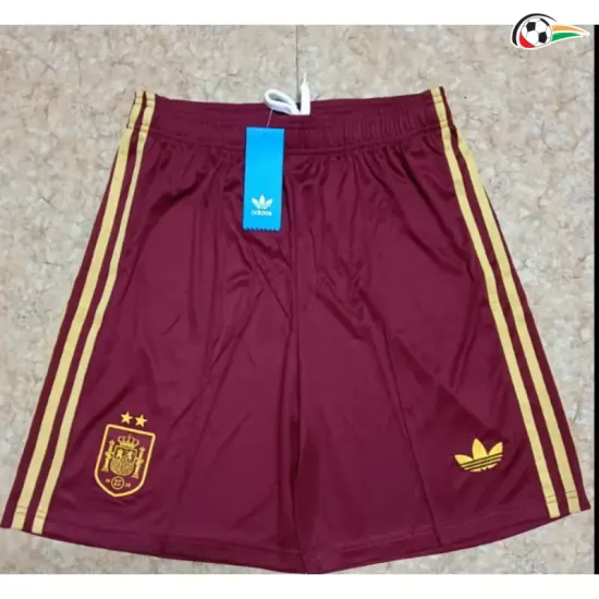 Shorts de Futebol Reserva España Copa do Mundo 2026 Vermelho Duas Estrelas