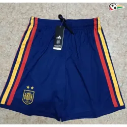 Shorts de Futebol Titular España Copa do Mundo 2026 Azul Duas Estrelas