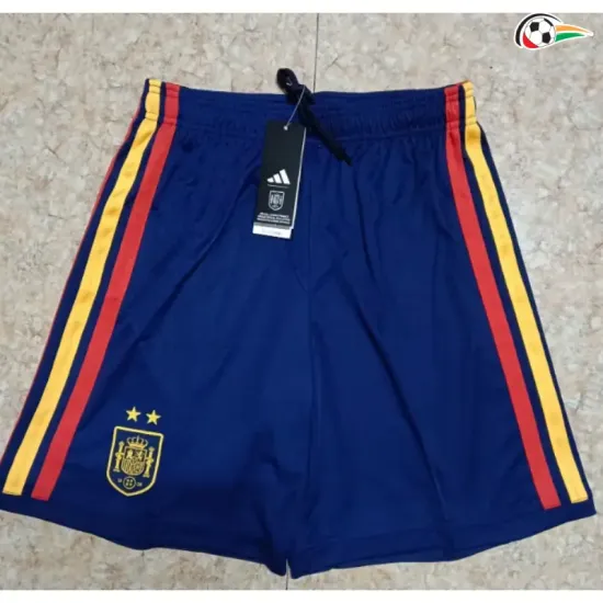 Shorts de Futebol Titular España Copa do Mundo 2026 Azul Duas Estrelas