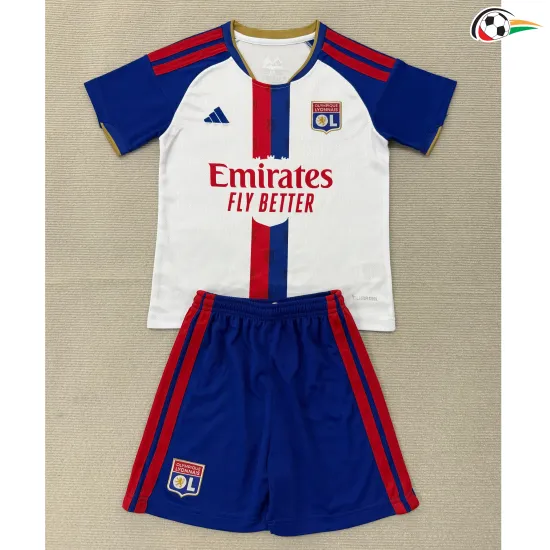 Camisa Titular Infantil Olympique De Lyon 2026/2027 Branco/Azul