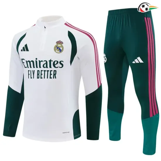 Camisa de Treino Real Madrid 2026/2027 Branco/Verde Escuro