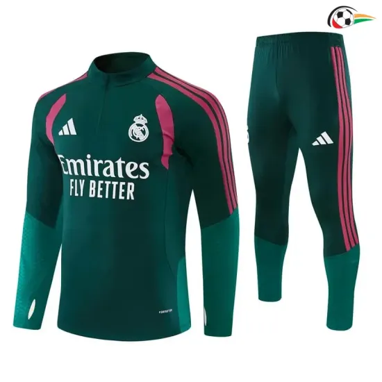 Camisa de Treino Real Madrid 2026/2027 Verde Escuro/Rosa