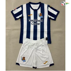 Camisa Titular Infantil Real Sociedad 2026/2027 Azul/Branco com Patch da La Liga