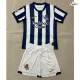 Camisa Titular Infantil Real Sociedad 2026/2027 Azul/Branco com Patch da La Liga