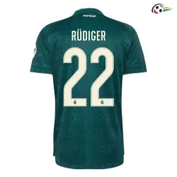 Camisa Reserva RUDIGER 22 Real Madrid 2026/2027 Verde Escuro com Patch HP