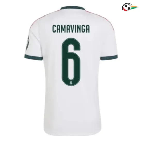 Camisa Titular CAMAVINGA 6 Real Madrid 2026/2027 Branco com Patch HP