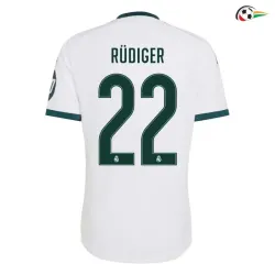 Camisa Titular RUDIGER 22 Real Madrid 2026/2027 Branco com Patch HP