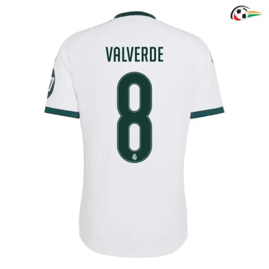 Camisa Titular VALVERDE 8 Real Madrid 2026/2027 Branco com Patch HP