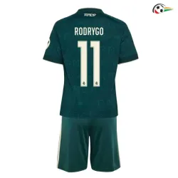 Camisa Reserva Infantil RODRYGO 11 Real Madrid 2026/2027 Verde Escuro com Patch HP