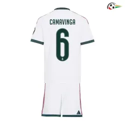 Camisa Titular Infantil CAMAVINGA 6 Real Madrid 2026/2027 Branco com Patch HP