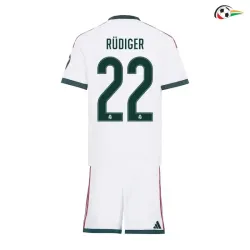 Camisa Titular Infantil RUDIGER 22 Real Madrid 2026/2027 Branco com Patch HP