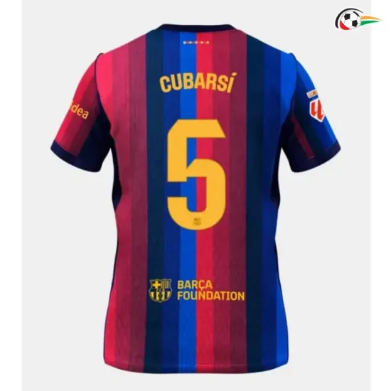 Camisa Titular CUBARSÍ 5 Barcelona 2026/2027 Vermelho/Azul com Patch da La Liga