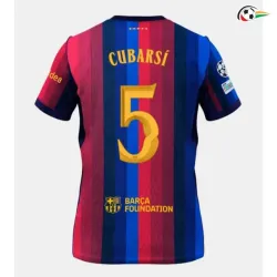 Camisa Titular CUBARSÍ 5 Barcelona 2026/2027 Vermelho/Azul com Patch UCL