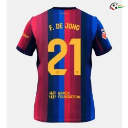 Camisa Titular F. DE JONG 21 Barcelona 2026/2027 Vermelho/Azul com Patch da La Liga