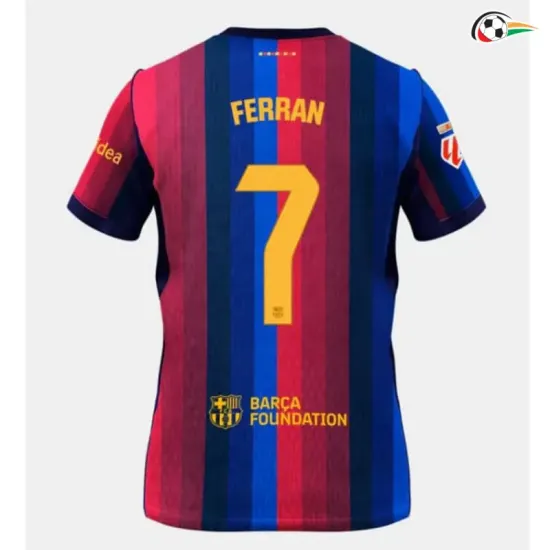 Camisa Titular FERRAN 7 Barcelona 2026/2027 Vermelho/Azul com Patch da La Liga