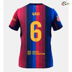 Camisa Titular GAVI 6 Barcelona 2026/2027 Vermelho/Azul com Patch da La Liga