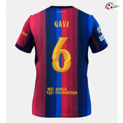Camisa Titular GAVI 6 Barcelona 2026/2027 Vermelho/Azul com Patch UCL