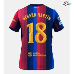 Camisa Titular GERARD MARTÍN 18 Barcelona 2026/2027 Vermelho/Azul com Patch UCL