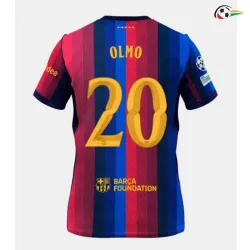 Camisa Titular OLMO 20 Barcelona 2026/2027 Vermelho/Azul com Patch UCL