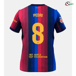 Camisa Titular PEDRI 8 Barcelona 2026/2027 Vermelho/Azul com Patch da La Liga