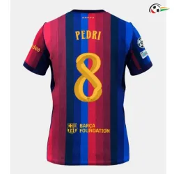 Camisa Titular PEDRI 8 Barcelona 2026/2027 Vermelho/Azul com Patch UCL