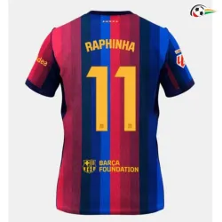 Camisa Titular RAPHINHA 11 Barcelona 2026/2027 Vermelho/Azul com Patch da La Liga
