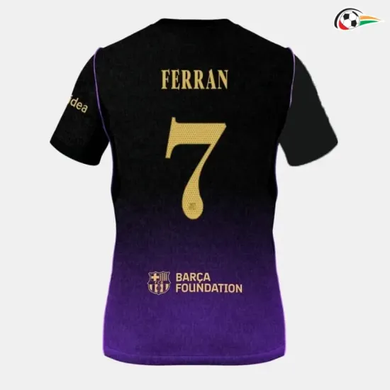 Camisa Reserva FERRAN 7 Barcelona 2026/2027 Preto/Roxo UCL