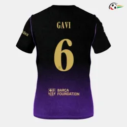 Camisa Reserva GAVI 6 Barcelona 2026/2027 Preto/Roxo UCL