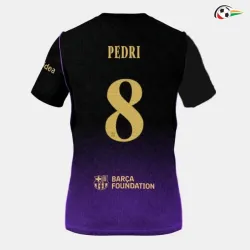 Camisa Reserva PEDRI 8 Barcelona 2026/2027 Preto/Roxo UCL