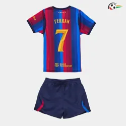 Camisa Titular Infantil FERRAN 7 Barcelona 2026/2027 Vermelho/Azul UCL