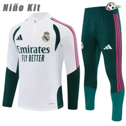 Camisa de Treino Infantil Real Madrid 2026/2027 Branco/Verde Escuro