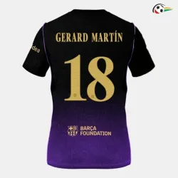 Camisa Reserva GERARD MARTÍN 18 Barcelona 2026/2027 Preto/Roxo UCL