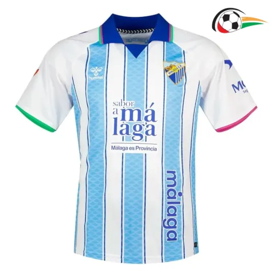 Camisa Titular Málaga CF 2026/2027 Azul/Branco com Patch da La Liga