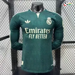 Camisa Reserva Versão Jogador Real Madrid 2026/2027 Verde Escuro Manga Longa