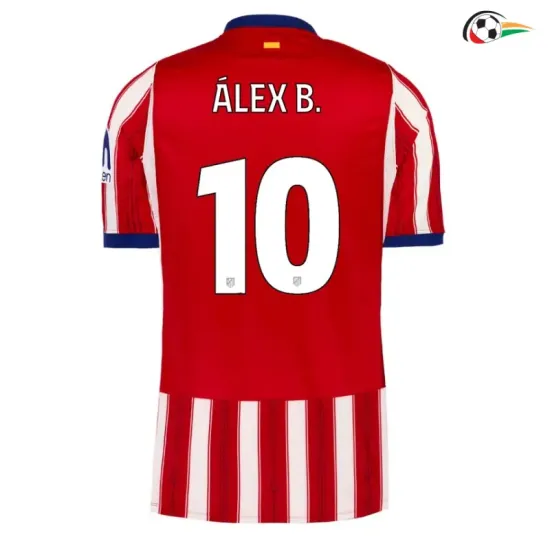 Camisa Titular ÁLEX B. 10 Atlético de Madrid 2026/2027 Vermelho/Branco UCL