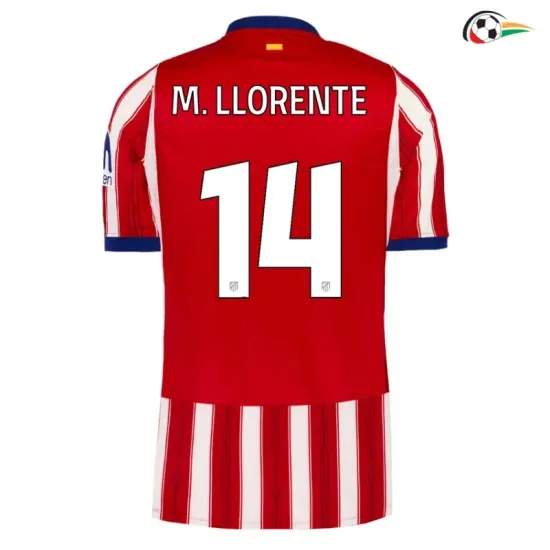 Camisa Titular M. LLORENTE 14 Atlético de Madrid 2026/2027 Vermelho/Branco UCL