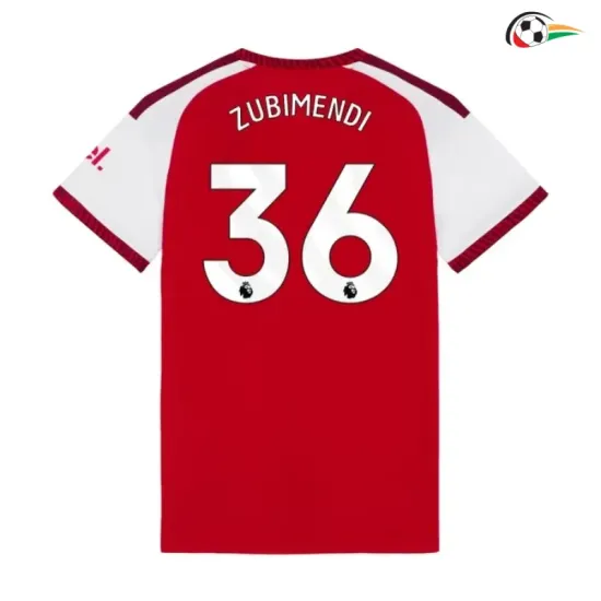 Camisa Titular ZUBIMENDI 36 Arsenal 2026/2027 Vermelho/Branco UCL