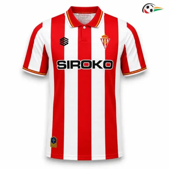Camisa Titular Sporting de Gijón 2026/2027 Vermelho/Branco