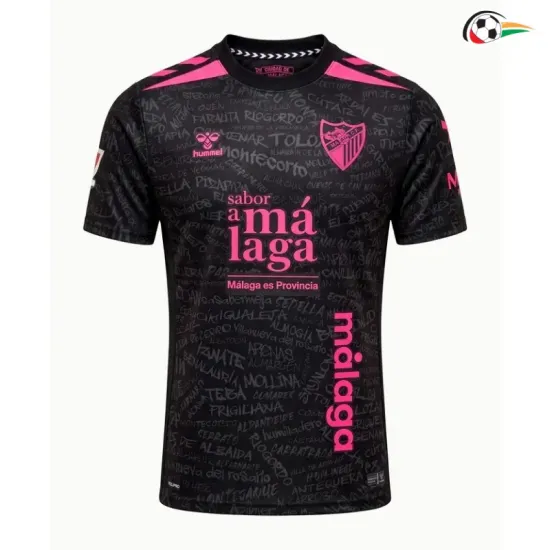 Camisa Alternativa Málaga CF 2026/2027 Preto com Patch da La Liga