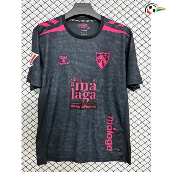 Camisa Alternativa Málaga CF 2026/2027 Preto com Patch da La Liga