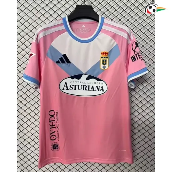 Camisa Reserva Real Oviedo 2026/2027 Rosa com Patch da La Liga