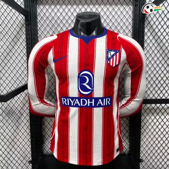 Camisa Titular Versão Jogador Atlético de Madrid 2026/2027 Vermelho/Branco Manga Longa