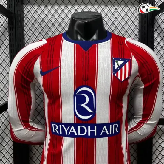 Camisa Titular Versão Jogador Atlético de Madrid 2026/2027 Vermelho/Branco Manga Longa