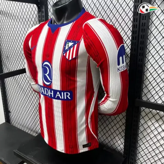 Camisa Titular Versão Jogador Atlético de Madrid 2026/2027 Vermelho/Branco Manga Longa