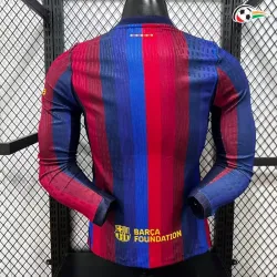 Camisa Titular Versão Jogador Barcelona 2026/2027 Vermelho/Azul Manga Longa