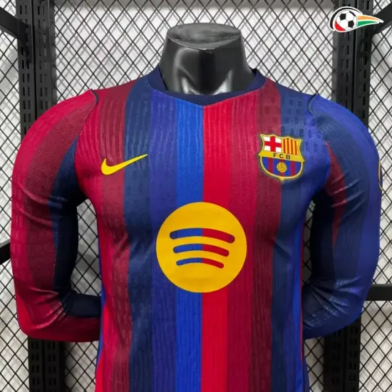 Camisa Titular Versão Jogador Barcelona 2026/2027 Vermelho/Azul Manga Longa