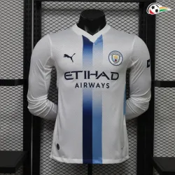Camisa Alternativa Versão Jogador Manchester City 2026/2027 Branco Manga Longa