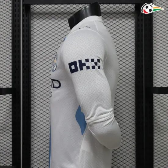 Camisa Alternativa Versão Jogador Manchester City 2026/2027 Branco Manga Longa