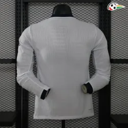 Camisa Reserva Versão Jogador PSG 2026/2027 Branco Manga Longa com Duas Estrelas