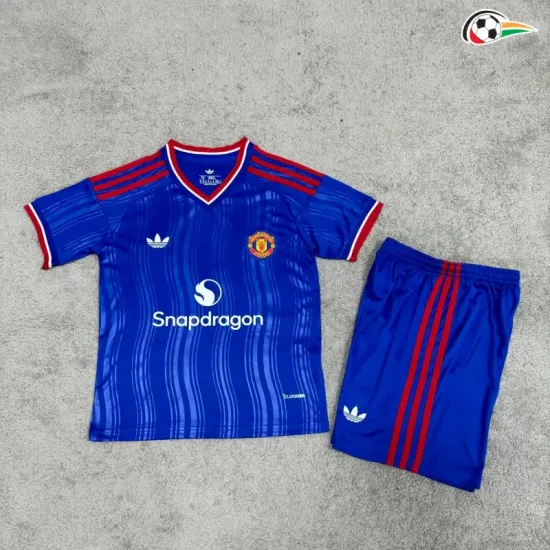 Camisa Reserva Infantil Manchester United 2026/2027 Azul